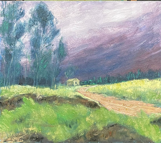 Paisagem com casa sozinha