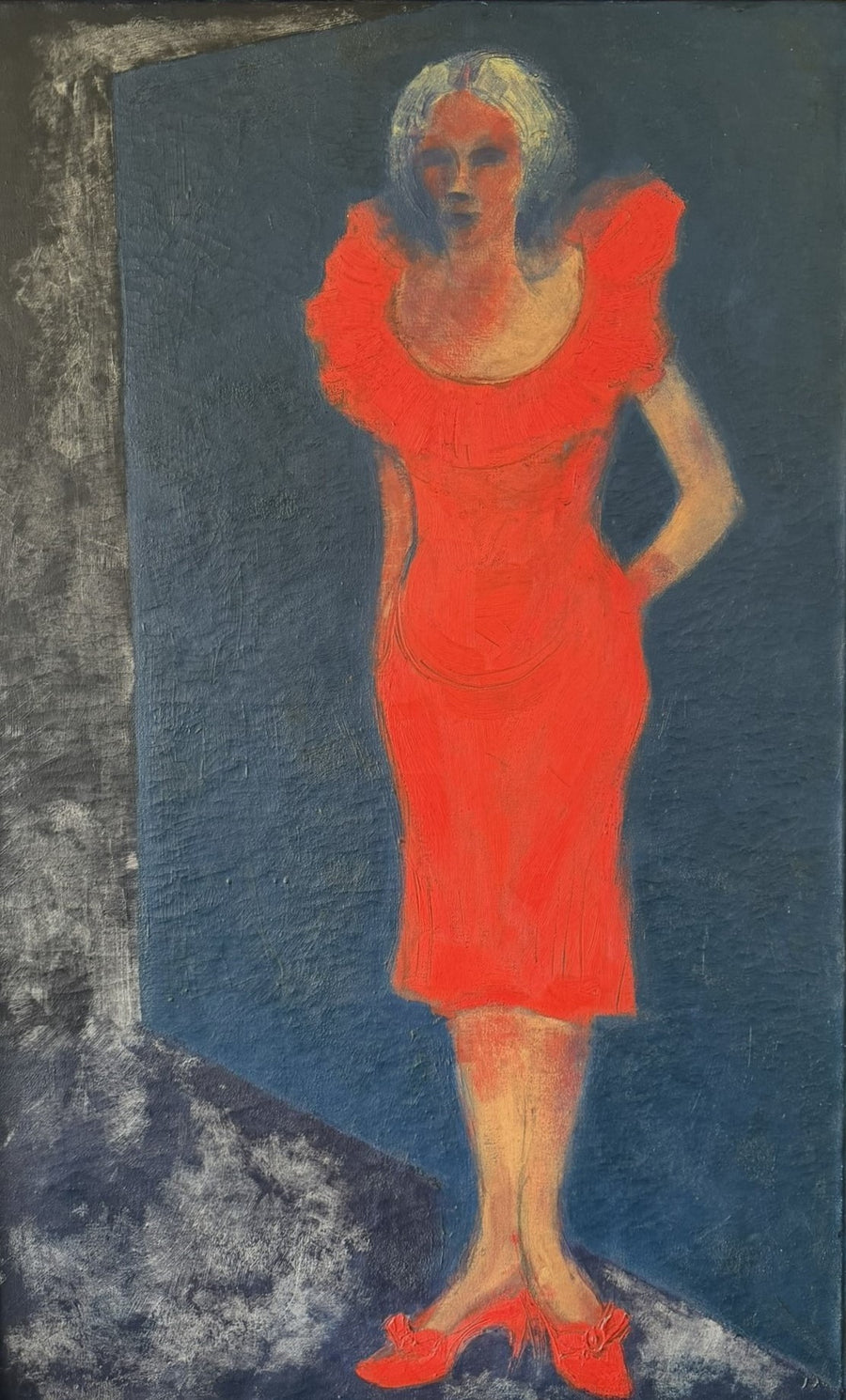 Mulher com Vestido Vermelho
