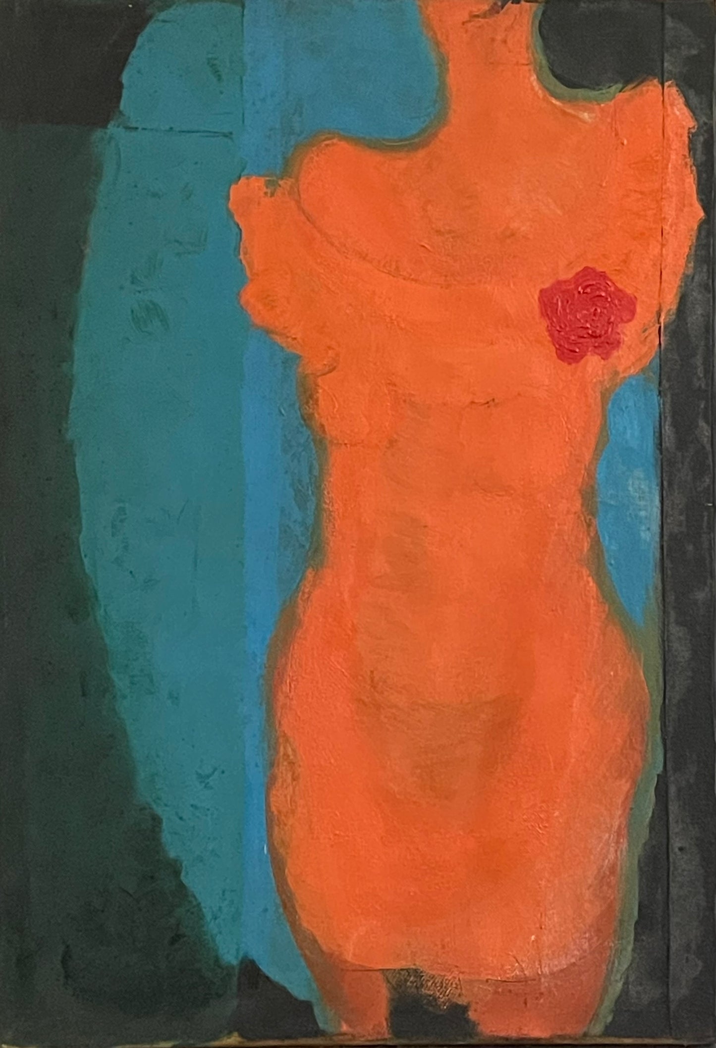 Vestido alaranjado com flor