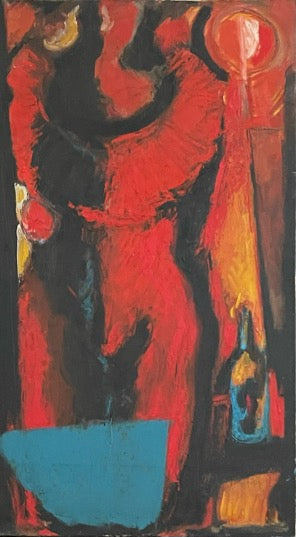 Mulher com Vestido em Vermelho